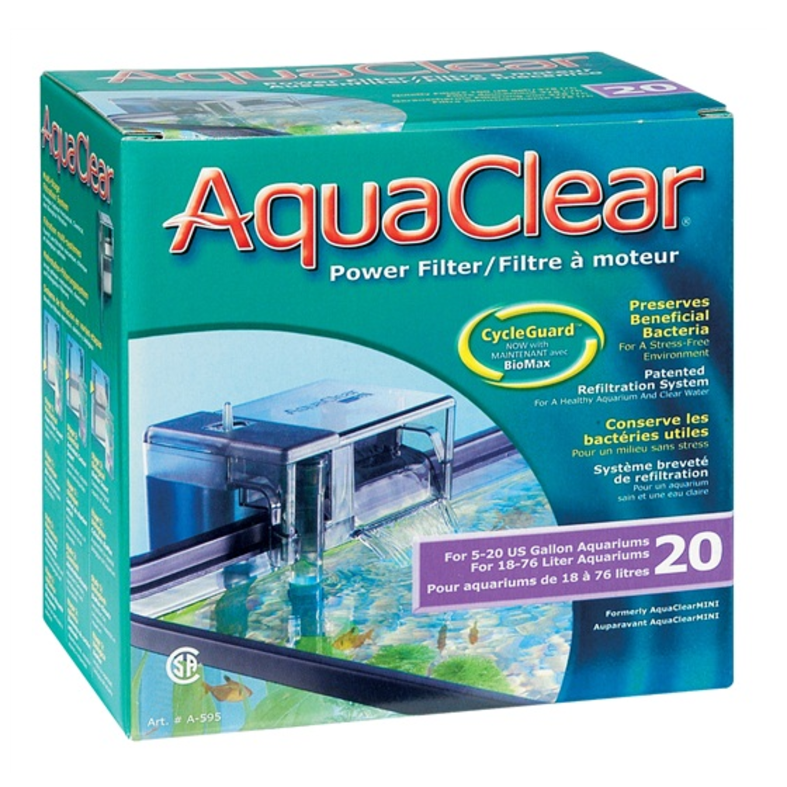 AquaClear remplacement rapide cartouche filtrante Pack de 2