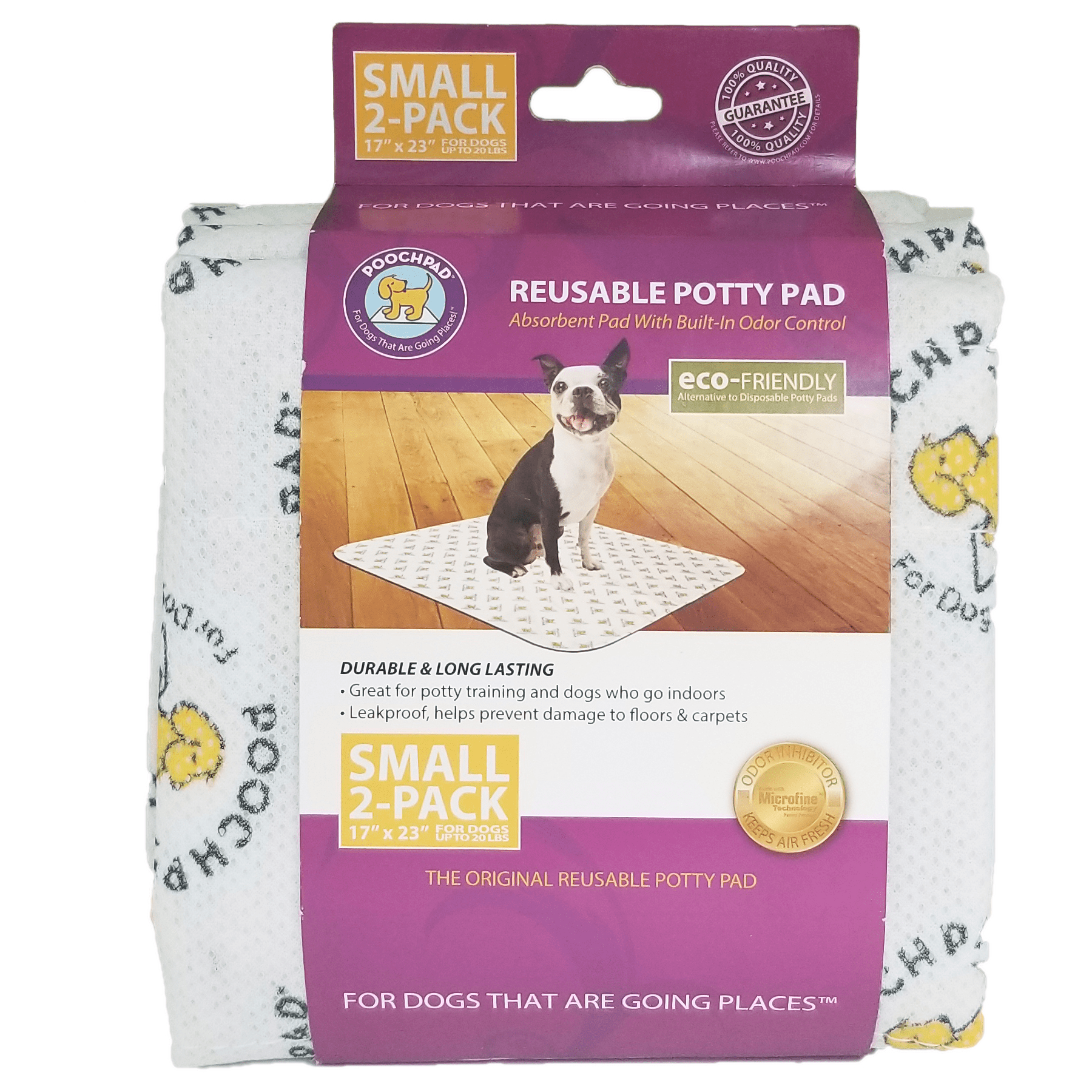 PoochPad Reusable Potty Pad for dogs - Small 2-Pack, 17x23