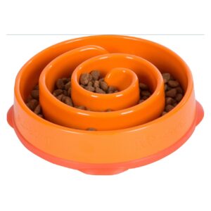 Bol Ralentisseur pour chiens, Medium/Mini, Orange - Slo Bowl - Outward Hound