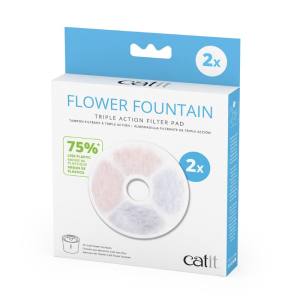 Tampons filtrants à triple action pour abreuvoirs avec Fleur pour Chat - Catit