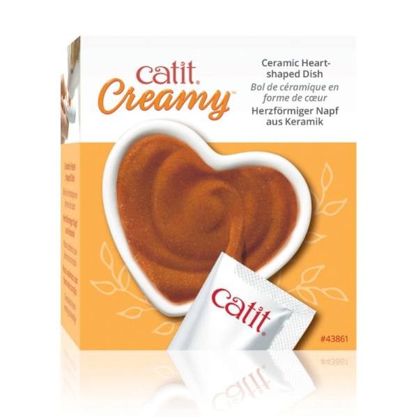 Plat de céramique Catit Creamy en forme de cœur