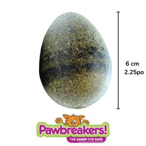 Oeuf « Catpurry Egg » Gâterie d’Herbe à Chat Naturel Compressé, 68g – Pawbreakers
